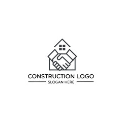 Construction vector logo for real estate company or agent as business purpose