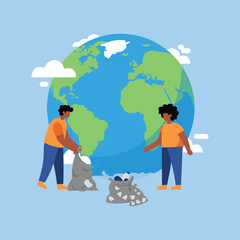 ILLUSTRATION OF CARING FOR THE EARTH AND THE ENVIRONMENT