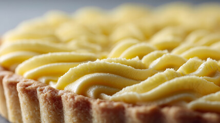 Golden custard waves on a flaky tart, evoking Pi Day celebrations with creamy indulgence and mathematical elegance
