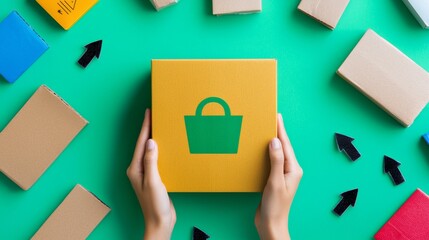 Eco-Friendly Ecommerce: Client Choosing Carbon Offset Shipping Add-On Online Checkout Illustration
