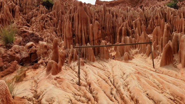 POV walking in Tsingy Rouge Park in northern Madagascar
