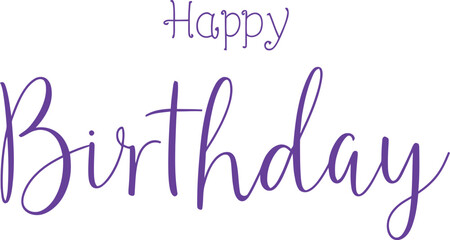Happy birthday calligraphy silhouette isolated on white background.