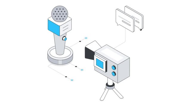 Mass Media Isometric Animation. 