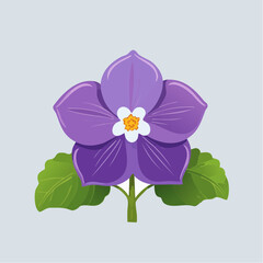 Obraz premium Flat design Violet flower isometric vector isolated. purple flower isolated on white background