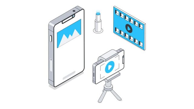 Video recording Isometric Animation. 