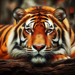 Fototapeta premium Bengal coat with black stripes