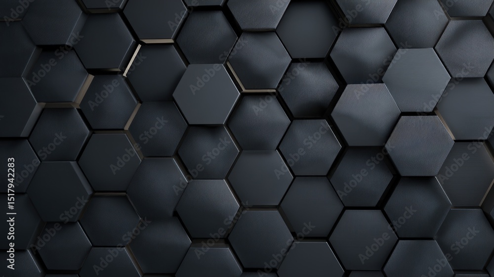 Poster abstract dark hexagon pattern background texture design modern geometric 3d render illustration