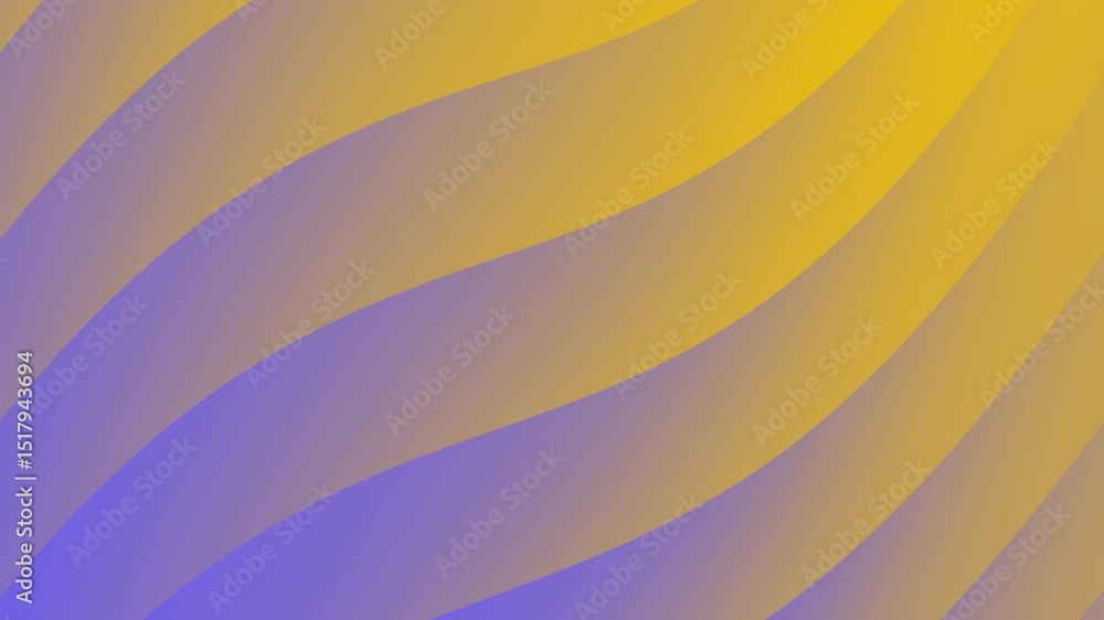Poster abstract wavy pattern with alternating golden yellow and violet bands smoothly blending together, ab