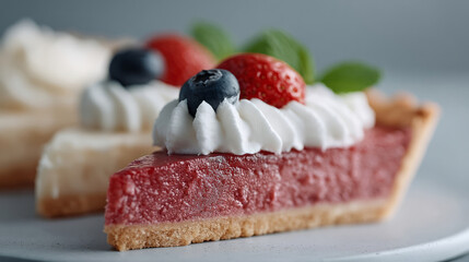 Luscious berry tart crowned with fluffy cream whispers solstice celebrations, piquant notes of Swedish Midsummer and culinary whimsy