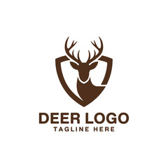 Obraz premium Deer Logo Design Vector, Unique and Professional Deer Logo Design, Deer Silhouette Design