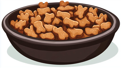 Dog food served in a bowl, depicted as a clean, standalone vector image.

