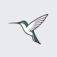 Obraz premium Graceful Hummingbird Outline