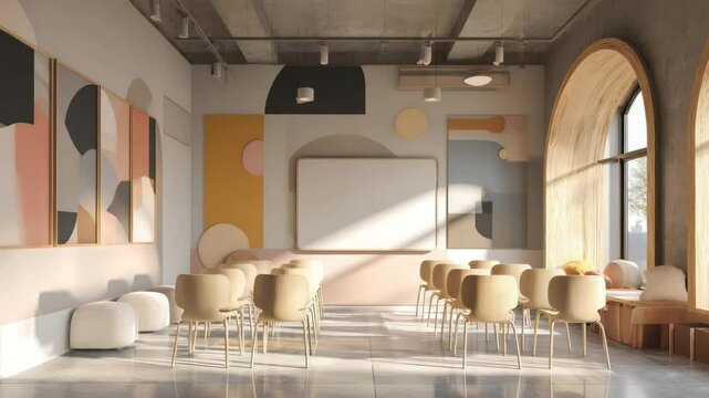 Modern school room with decent colors