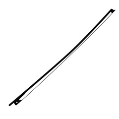 Violin Bow Silhouette. Black and White Icon Design Elements on Isolated White Background