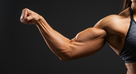 Woman Flexing Arm Muscle