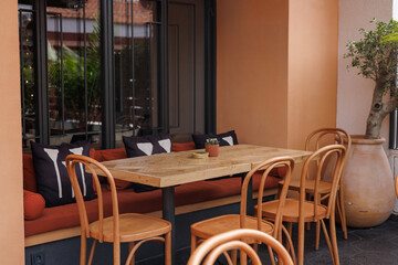 Charming outdoor seating area at a cozy cafe perfect for relaxing moments
