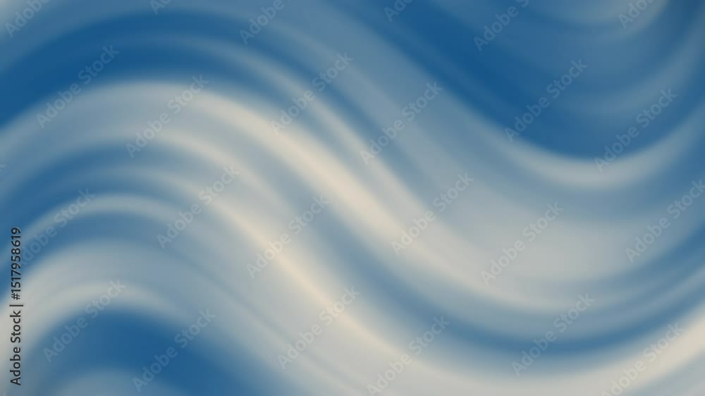 Poster blue and white wavy abstract background with smooth flowing lines and soft blended gradients, abstra