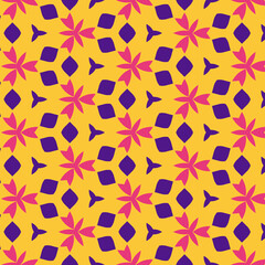 Raspberry Mango Geometric Floral Art non-repeating floral design

