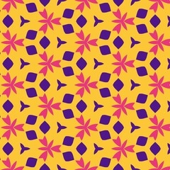 Raspberry Mango Geometric Floral Art non-repeating floral design

