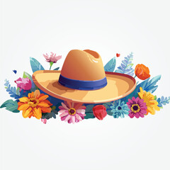 summer hat with flowers