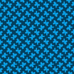 Repeating seamless pattern of blue letters T, square