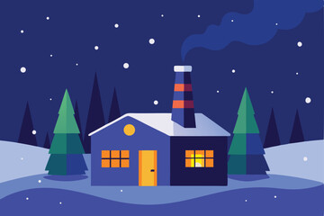 Fototapeta premium winter landscape with houses background