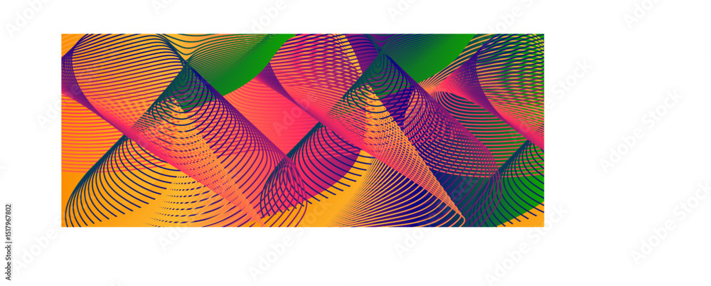 Poster gradient color , wave line abstract background, abstract waving line particle technology background
