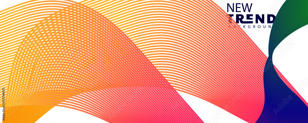 Poster gradient color , wave line abstract background, abstract waving line particle technology background