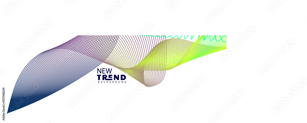 Poster gradient color , wave line abstract background, abstract waving line particle technology background