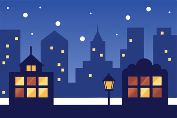 Obraz premium christmas night in the city