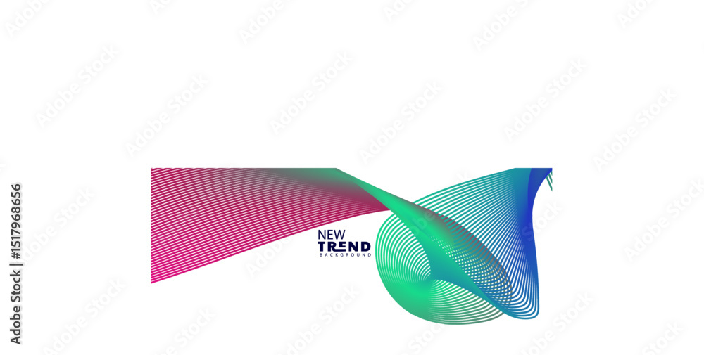 Poster gradient color , wave line abstract background, abstract waving line particle technology background