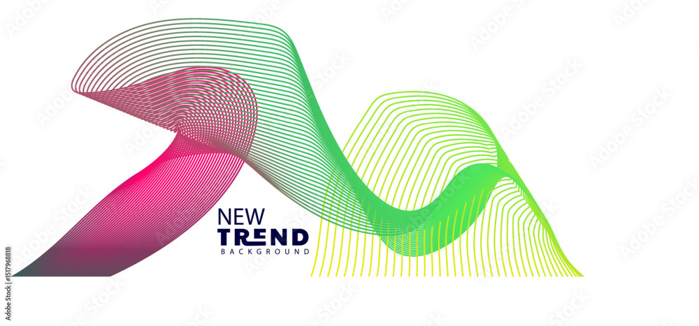 Poster gradient color , wave line abstract background, abstract waving line particle technology background