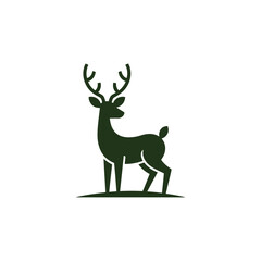 Fototapeta premium Deer Logo Design Vector, Unique and Professional Deer Logo Design, Deer Silhouette Design