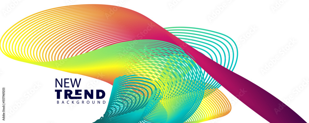 Poster gradient color , wave line abstract background, abstract waving line particle technology background