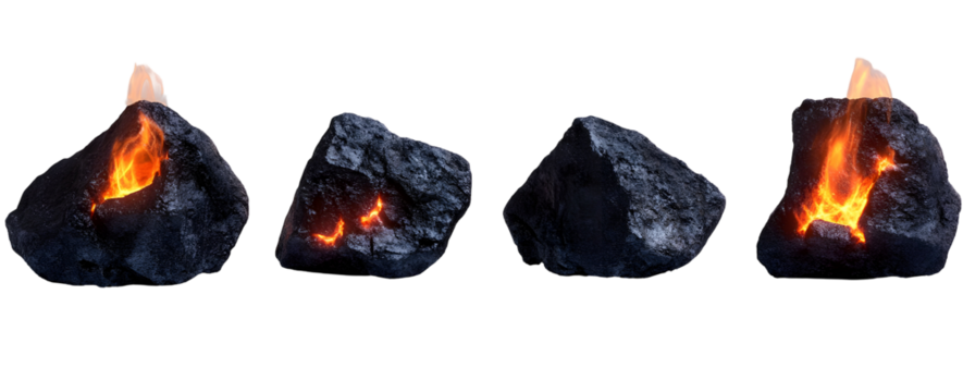 Conceptual representation of energy transition using coal and emerging flame sources