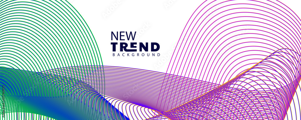 Poster gradient color , wave line abstract background, abstract waving line particle technology background