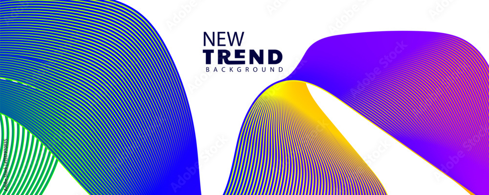 Poster gradient color , wave line abstract background, abstract waving line particle technology background