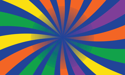 retro sunburst background with colorful stripes