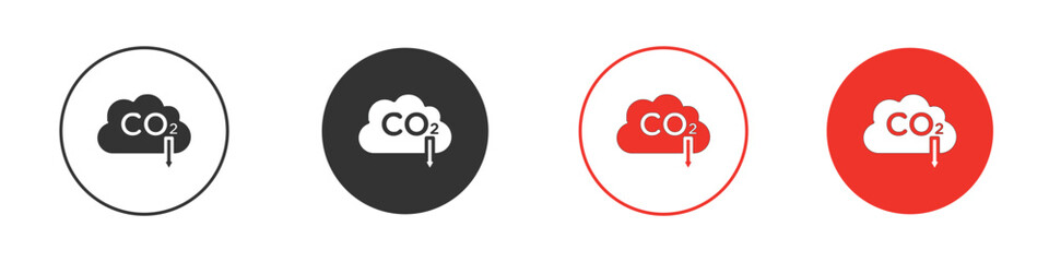 Low carbon dioxide icon for logo, vector sign symbol for design