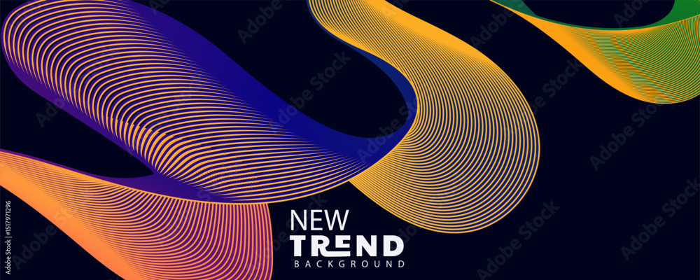 Poster gradient color , wave line abstract background, abstract waving line particle technology background
