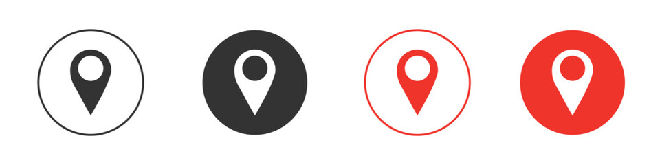 Map marker icon for logo, vector sign symbol for design