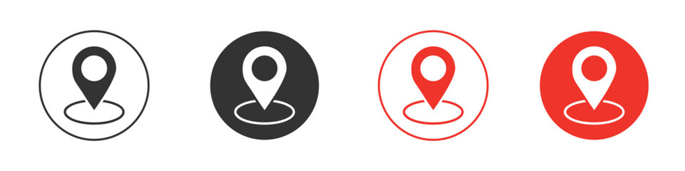 Map marker icon for logo, vector sign symbol for design