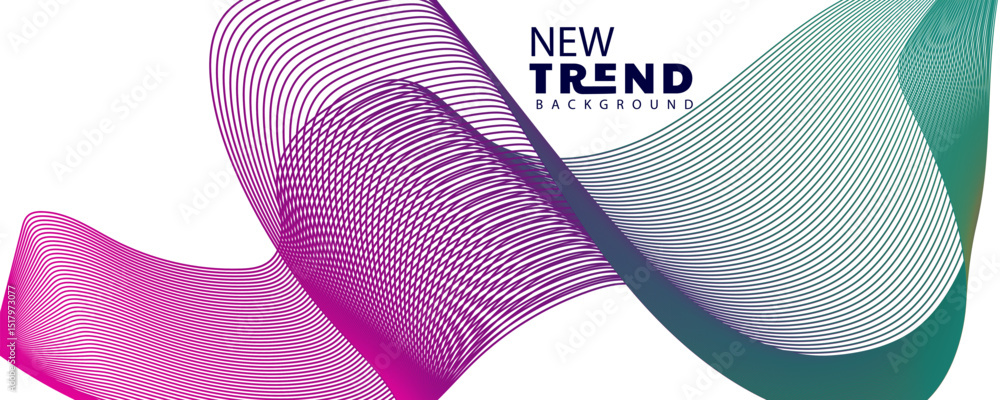Poster gradient color , wave line abstract background, abstract waving line particle technology background
