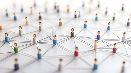 Abstract Network Of Interconnected Small People