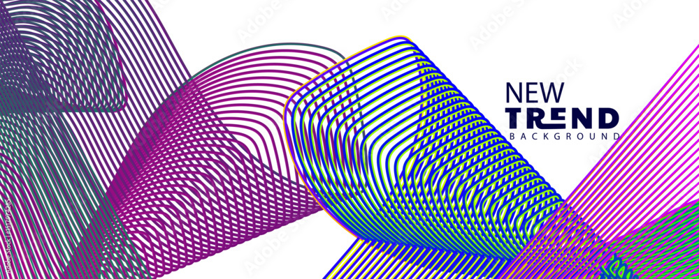 Poster gradient color , wave line abstract background, abstract waving line particle technology background