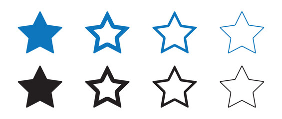 Star Icon set. favorite star symbol icon. Star icon vector collection. Solid and line icon style. eps file.
