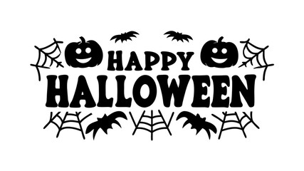 Happy Halloween vector lettering. Handwritten text design. Vector on white background
