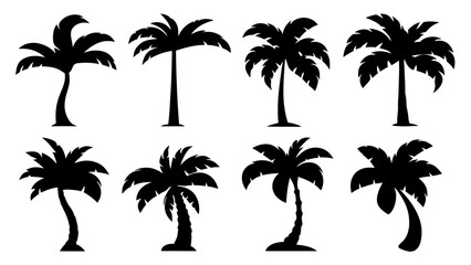 Set of tree silhouette vector
