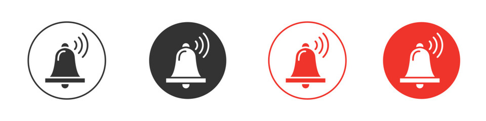 Notification bell icon for logo, vector sign symbol for design