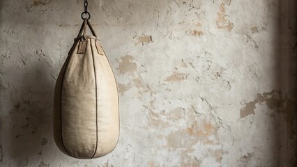 This atmospheric shot captures a timeless piece of boxing equipment, emphasizing its worn beauty and functional longevity. Perfect for illustrating authentic training, sports heritage